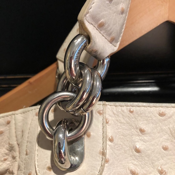 Furla Cream Ostrich satchel/crossbody bag - Picture 3 of 8